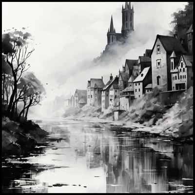 Produktbild von Poster 100x100cm Nebelreflexion