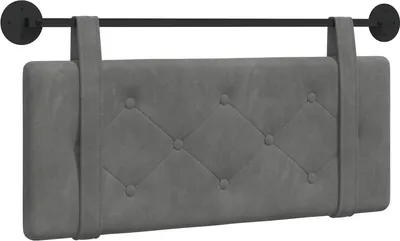 Image de Tête de lit suspendue vidaXL, velours gris foncé