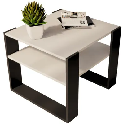 Produktbild von Couchtisch Weiß 55x55 Cm Loft Retro Wohnzimmertisch