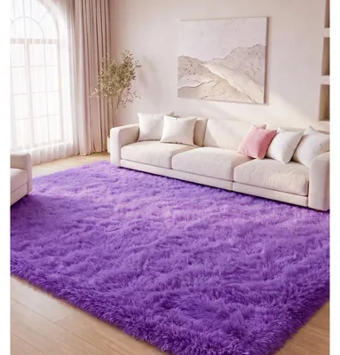 Image de Tapis pour salon, violet, 160x230 cm, doux et rectangulaire
