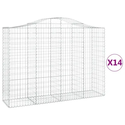 Produktbild von vidaXL Gabionen mit Hochbogen 14Stk. 200x50x140/160cm Verzinktes Eisen
