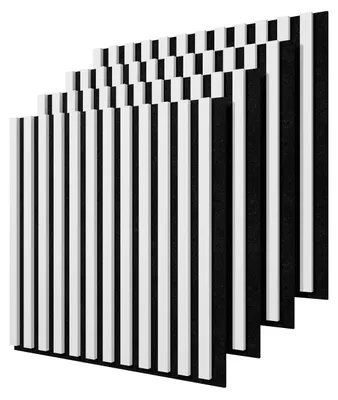 Produktbild von STEGU Linea Acoustic PROline 4er Set Akustikpaneele 60x60,5 cm Schallabsorption MDF Weiß