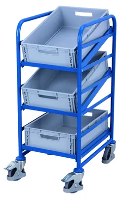 Produktbild von VARIOfit Eurokastenwagen mit 3 Kunststoffkästen