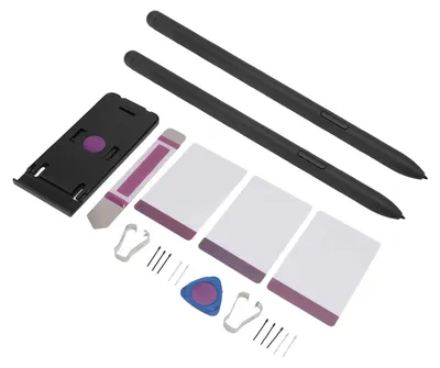 Image de Lot de 2 stylets pour Tab S7 : magnétiques, 4096 niveaux de pression, fonction menu, contrôle précis, stylet intelligent et résistant avec accessoires, noir