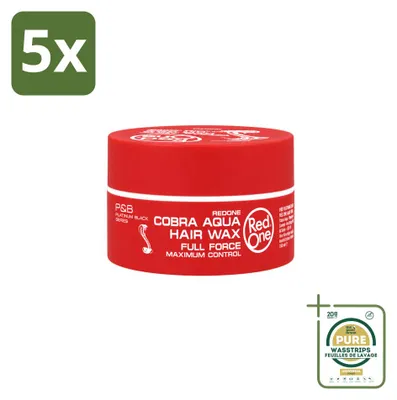 Zdjęcie produktu dla 5 sztuk wosku do włosów Red One Cobra Aqua - Maksymalna kontrola - 150 ml - Zestaw ekonomiczny