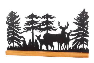 Obrázek produktu pro GILDE Stojící reliéf, "Jelen v lese", motiv jelena, kov, hnědý, , d. 7,5 cm, š. 53 cm, v. 29,5 cm 69754
