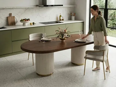 Image de Une table à manger moderne au design élégant, idéale pour tous les espaces repas