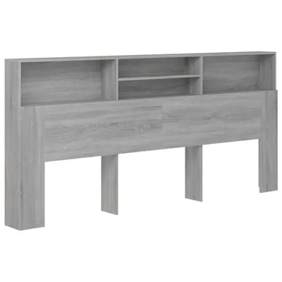 Obrázok produktu pre Čelo postele so skrinkou sivý dub sonoma 220x19x103,5 cm