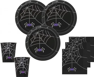 Produktbild von 3 hängende Girlanden Halloween Spinnen 90cm