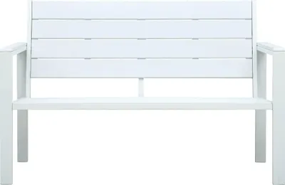 Produktbild von vidaXL Gartenbank 120 cm HDPE Weiß Holz-Optik