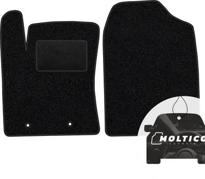 Produktbild von moto-MOLTICO Vorne Fußmatten Auto Velours Autoteppiche Schwarz Automatten Set 2-teilig passend für Hyundai i10 II 2013-2019