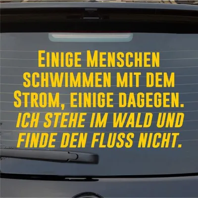 Produktbild von Heckscheibenaufkleber Menschen schwimmen mit dem Strom, einige dagegen. 55x31 cm Gelb Auto Aufkleber Sticker