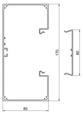 Produktbild von Hager Brüstungskanal-Unterteil aus Aluminium, 65x170mm, IP40, natureloxiert, Stange mit 2m, 4 Stk.