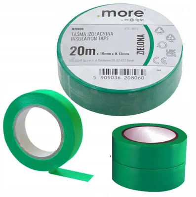 Immagine prodotto di Nastro isolante 19 mm x 0,13 mm VERDE 20 m