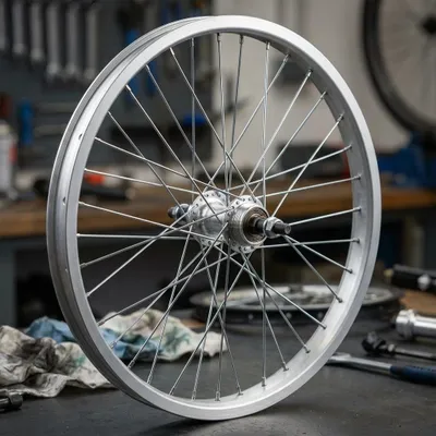 Produktbild von Bike-Parts Laufrad Hinterrad 24x1.90 Zoll Alunabe Schraubkranz silber Vollach....
