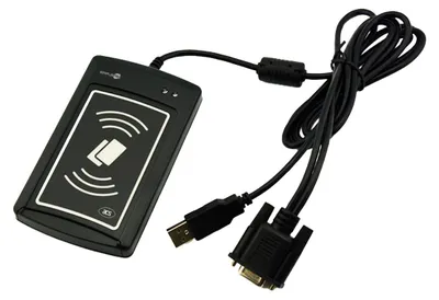 Imagen del producto de Lector RFID ISO 14443 A/B, serie RS232, comunicación COM, LED, compatible con Mifare, conexión USB (ACR1281S-C8 de ACS)