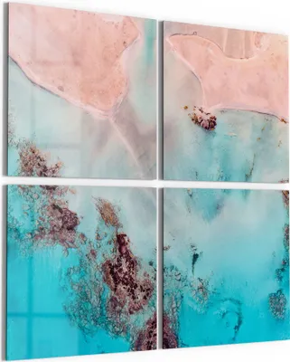 Produktbild von DEQORI Glasbild Echtglas 4x50x50 cm 'Luftiges Mosaik' Wandbilder XXL groß