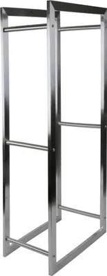 Obrázek produktu pro Dřevěný stojan 40 cm x 25 cm x 102 cm, dřevěná police, odkládací plocha z nerezové oceli, zahradní přístřešek