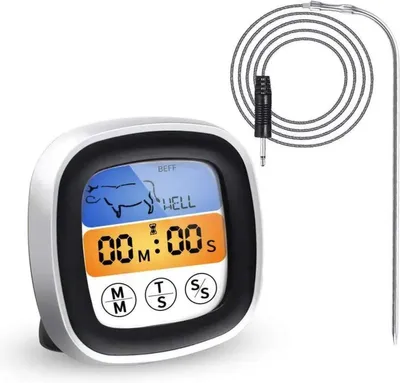 Produktbild von BBQBuddies Digitales BBQ Fleischthermometer – Kabellos mit Kabelsonde – Grill- & Küchenthermometer bis 300°C für BBQ, Ofen & Kochen