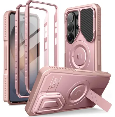 Image de Coque de téléphone avec protection pour l'appareil photo pour Galaxy S26 Ultra, Tech-Protect Polyamide MagSafe, lot de 2 avec 2 cadres, rose