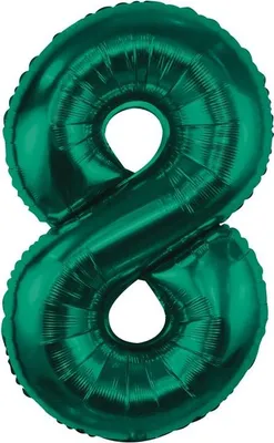 Produktbild von Folienballon Zahl 8 ACHT Flaschengrün 85cm
