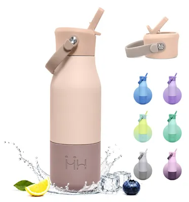 Produktbild von Edelstahl Trinkflasche 750ml, BPA-frei, isoliert, rutschfeste Silikonhülle
