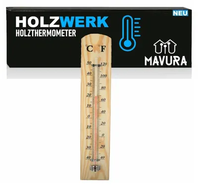 Immagine prodotto di Termometro in legno HOLZWERK termometro analogico per ambienti interni esterni in legno di pino