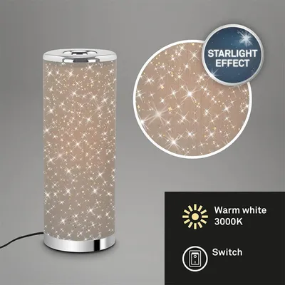 Produktbild von Tischleuchte Briloner Sternenoptik LED 5W Taupe-Chrom Tischlampe