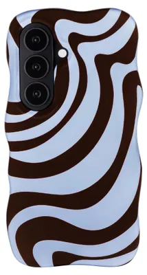 Produktbild von Selencia Vivid Wavy Rückseite mit MagSafe für das Samsung Galaxy S26 - Dream Swirl, Farbe: Schokolade