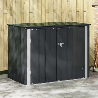 Produktbild von PUEAZU Gartenlagerbox Schwarz 151,5 x 82 x 110,5 cm Stahl - Geräteschuppen &20776
