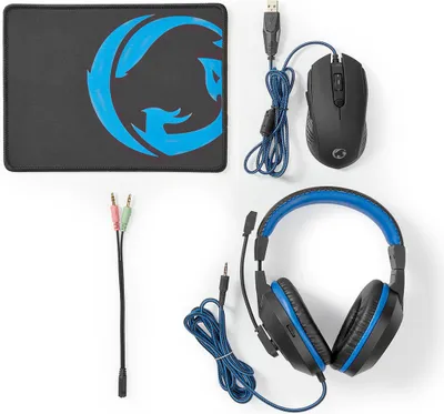 Obrázok produktu pre Nedis GCK31100BK, Pravoruké, USB Typ-A, 3200 DPI, Čierna, Modrá