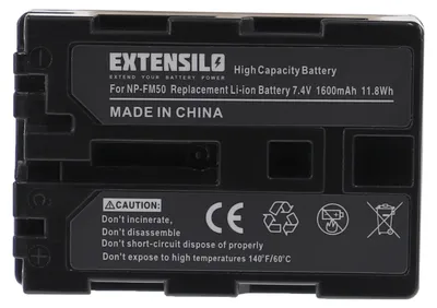 Produktbild von EXTENSILO Akku kompatibel mit Sony DCR-PC115, DCR-PC120BT, DCR-PC103E, DCR-PC103, DCR-PC105E, DCR-PC105, DCR-PC110 Kamera (1600 mAh, 7,4 V, Li-Ion)