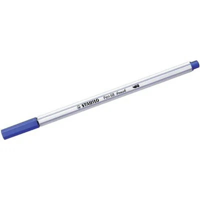 Produktbild von Premium-Filzstift mit Pinselspitze für variable Strichstärken - STABILO Pen 68 brush - Einzelstift - ultramarinblau