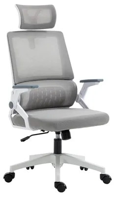 Immagine prodotto di Vinsetto Sedia da ufficio ergonomica con poggiatesta regolabile, grigia
