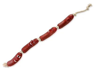 Obrázek produktu pro TRIXIE Sausages on a Rope, Pes, Pamlsková hračka, Hnědá, Vinyl