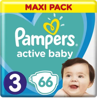 Produktbild von Pampers – Windeln – Active Baby Dry Größe 3 – 66 Windeln - 1 Stück