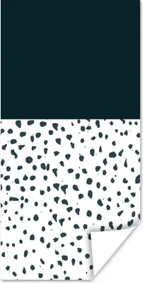 Produktbild von MuchoWow® Poster Polka dots - Schwarz - Weiß 75x150 cm - Dekoration für die Wände