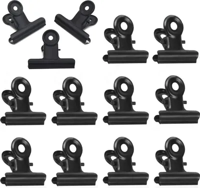 Produktbild von 50 Stück Büroklammern Schwarz Kleine Metall klammern Scharnier Clips,Mini Metall klammern Briefklemmer für Tags Taschen, Fotos,Zeichnungen, Kunsthandwerk, Büro, Küche (Schwarz, 22mm)