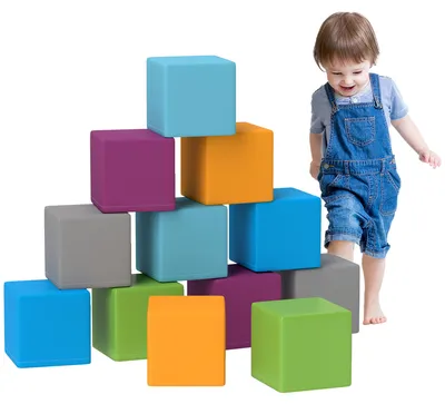 Immagine prodotto di Set di 12 mattoncini in schiuma HOMCOM per bambini da 1 a 3 anni