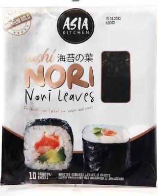 Immagine prodotto di Asia Kitchen | Alghe per sushi Nori - Tostate - 10 pezzi - 10 g - Per sushi