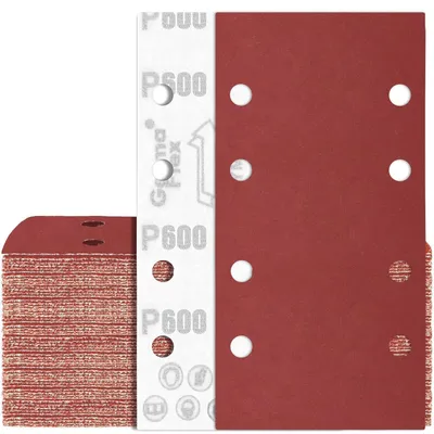 Produktbild von Schwingschleifer Schleifpapier 80 Stück 93x185 mm Klett P600 8 Löcher