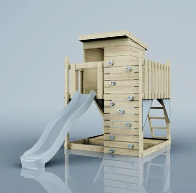 Produktbild von OutdoorToys Stelzenhaus Polarlicht aus Holz in Blau Eisblau