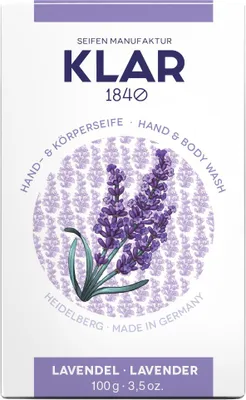Immagine prodotto di Klar Seifen Lavendelseife 100g, Cosmos zertifiziert, palmölfrei,für normale Haut
