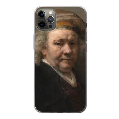 Produktbild von MuchoWow® Handyhülle Schutzhülle Hülle für iPhone 12 Pro Max Selbstbildnis - Gemälde von Rembrandt van Rijn Silikon Softcase Handy Hülle - Hartschale