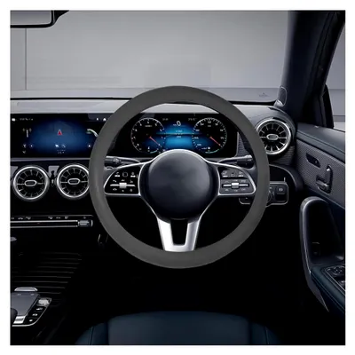 Produktbild von Auto Lenkradhülle, Silikon Lenkradbezug, Anti-Rutsch, Atmungsaktiv, Universal, Schwarz