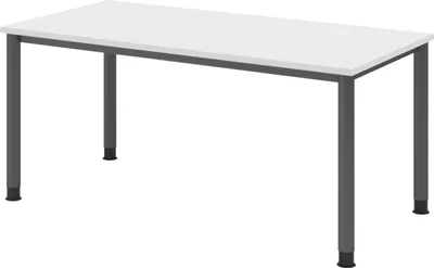 Produktbild von bümö Schreibtisch Serie-H - Nachbildung: Weiß, Größe:  160 x 80 cm, Gestell: Graphit