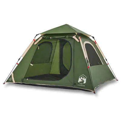 Immagine prodotto di Tenda a Cupola da Campeggio 4 Persone Verde a Rilascio Rapido