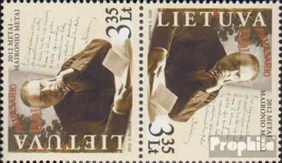 Produktbild von Briefmarken Litauen 2012 Mi 1099K (kompl.Ausg.) Kehrdruckpaar postfrisch Maironis