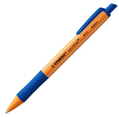 Obrázek produktu pro STABILO pointball, Spona, Zasouvací propiska se sponou, Doplnitelný, Modrá, 1 kusů