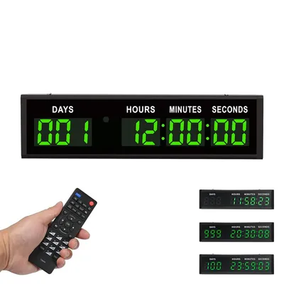 Produktbild von Multifunktionale LED-Zeituhr, 9 Ziffern Kurzzeitmesser, Countdown Gym Timer , Timer, Fernbedienung inklusive